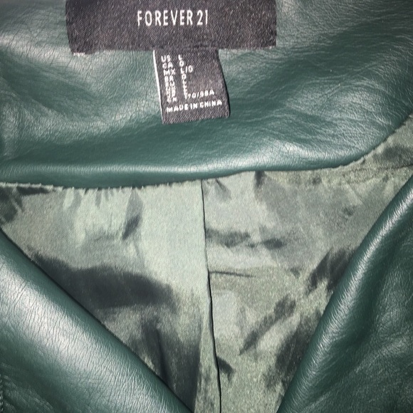 Forever 21 Green pleather Jacket - Picture 2 of 4